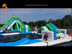 Outdoor Inflatable Water Park Seeker Floating Sport Game  With Slide