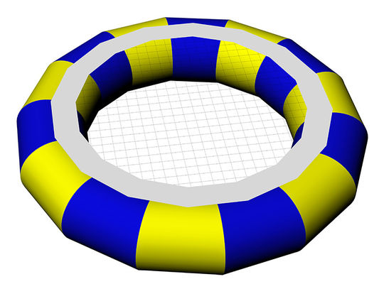 PVC Tarpaulin Round Inflatable Water Trampoline Durable With Spring Structure