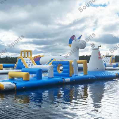 หลักสูตรอุปสรรคน้ำทำให้พอง Bouncia Lake สำหรับผู้ใหญ่และเด็ก